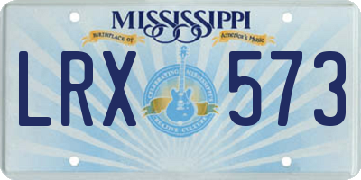 MS license plate LRX573