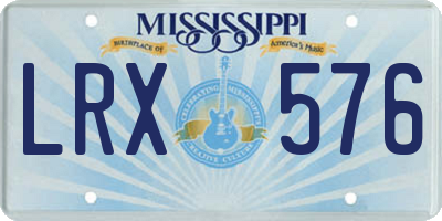MS license plate LRX576