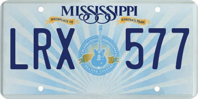 MS license plate LRX577