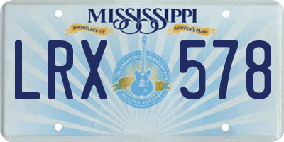 MS license plate LRX578