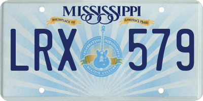 MS license plate LRX579
