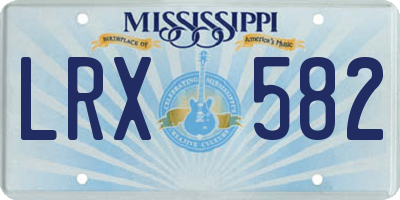 MS license plate LRX582