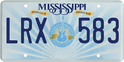 MS license plate LRX583
