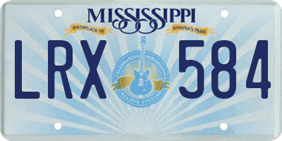 MS license plate LRX584