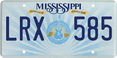 MS license plate LRX585