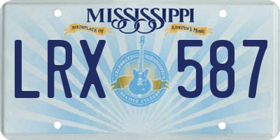 MS license plate LRX587
