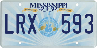 MS license plate LRX593