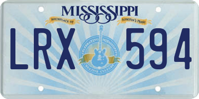 MS license plate LRX594