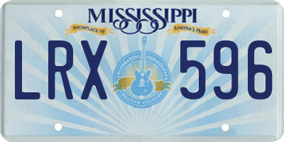 MS license plate LRX596