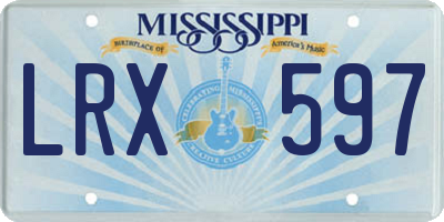 MS license plate LRX597