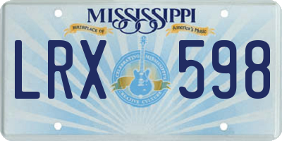 MS license plate LRX598