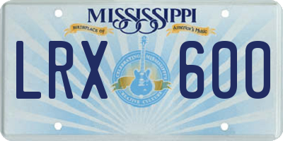 MS license plate LRX600