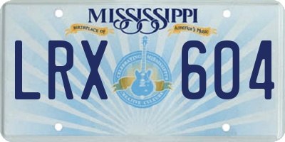 MS license plate LRX604