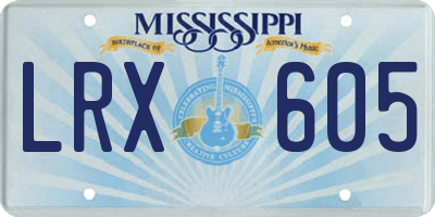 MS license plate LRX605