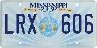 MS license plate LRX606