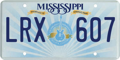 MS license plate LRX607