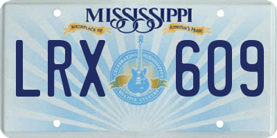 MS license plate LRX609