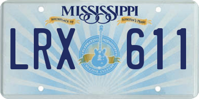 MS license plate LRX611
