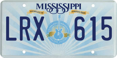 MS license plate LRX615