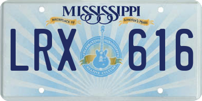 MS license plate LRX616