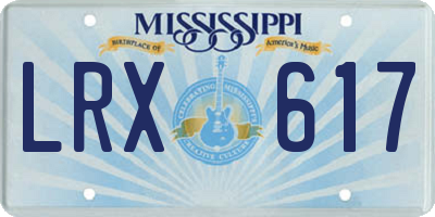 MS license plate LRX617