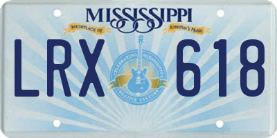 MS license plate LRX618
