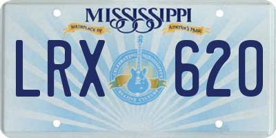 MS license plate LRX620