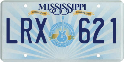 MS license plate LRX621