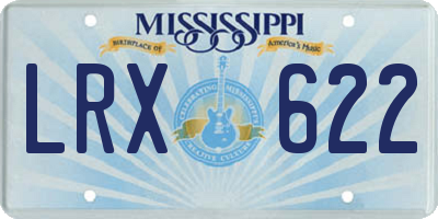 MS license plate LRX622
