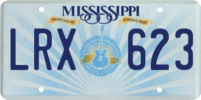 MS license plate LRX623