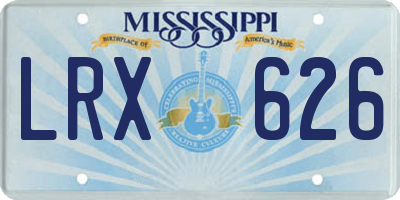 MS license plate LRX626