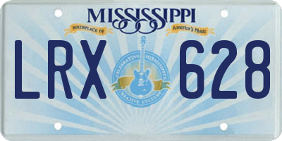 MS license plate LRX628