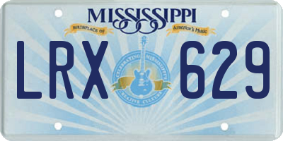 MS license plate LRX629