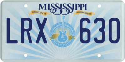 MS license plate LRX630