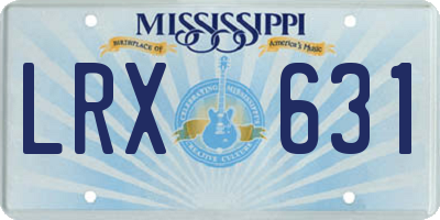 MS license plate LRX631