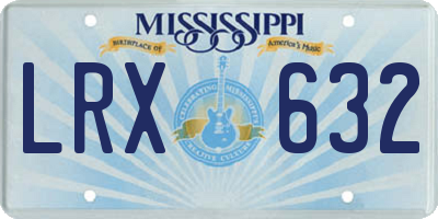 MS license plate LRX632