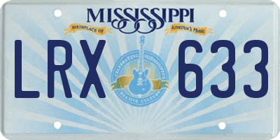 MS license plate LRX633