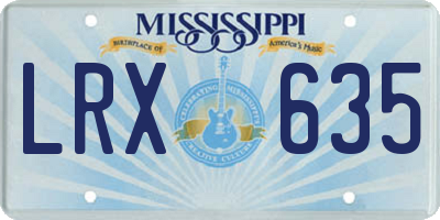 MS license plate LRX635