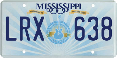MS license plate LRX638