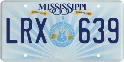 MS license plate LRX639