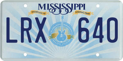 MS license plate LRX640
