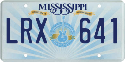 MS license plate LRX641