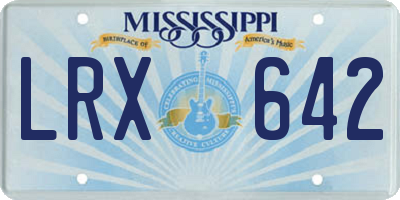 MS license plate LRX642