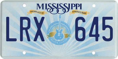 MS license plate LRX645