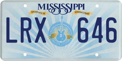 MS license plate LRX646