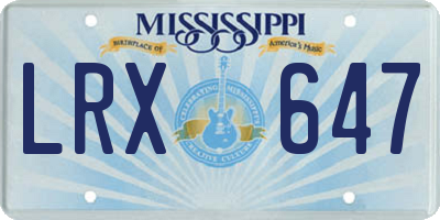 MS license plate LRX647