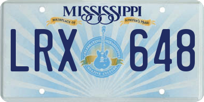MS license plate LRX648