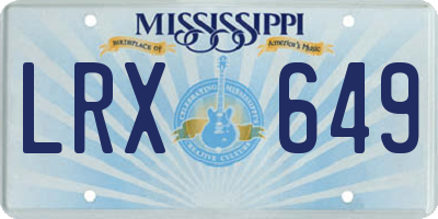MS license plate LRX649