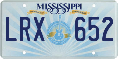 MS license plate LRX652