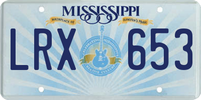 MS license plate LRX653